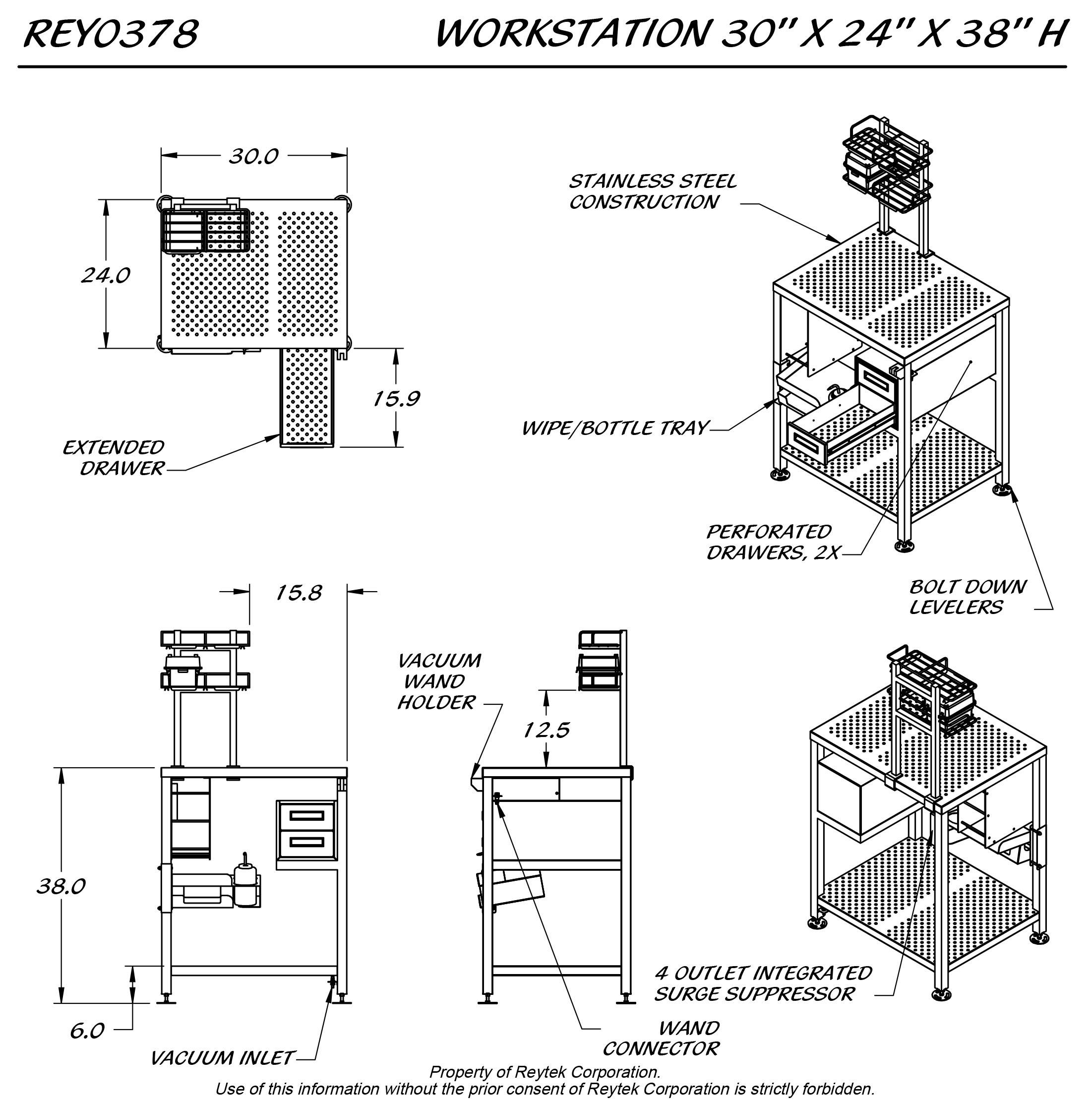 Workstation w/ Drawers & Racks REY0378 - Image 2
