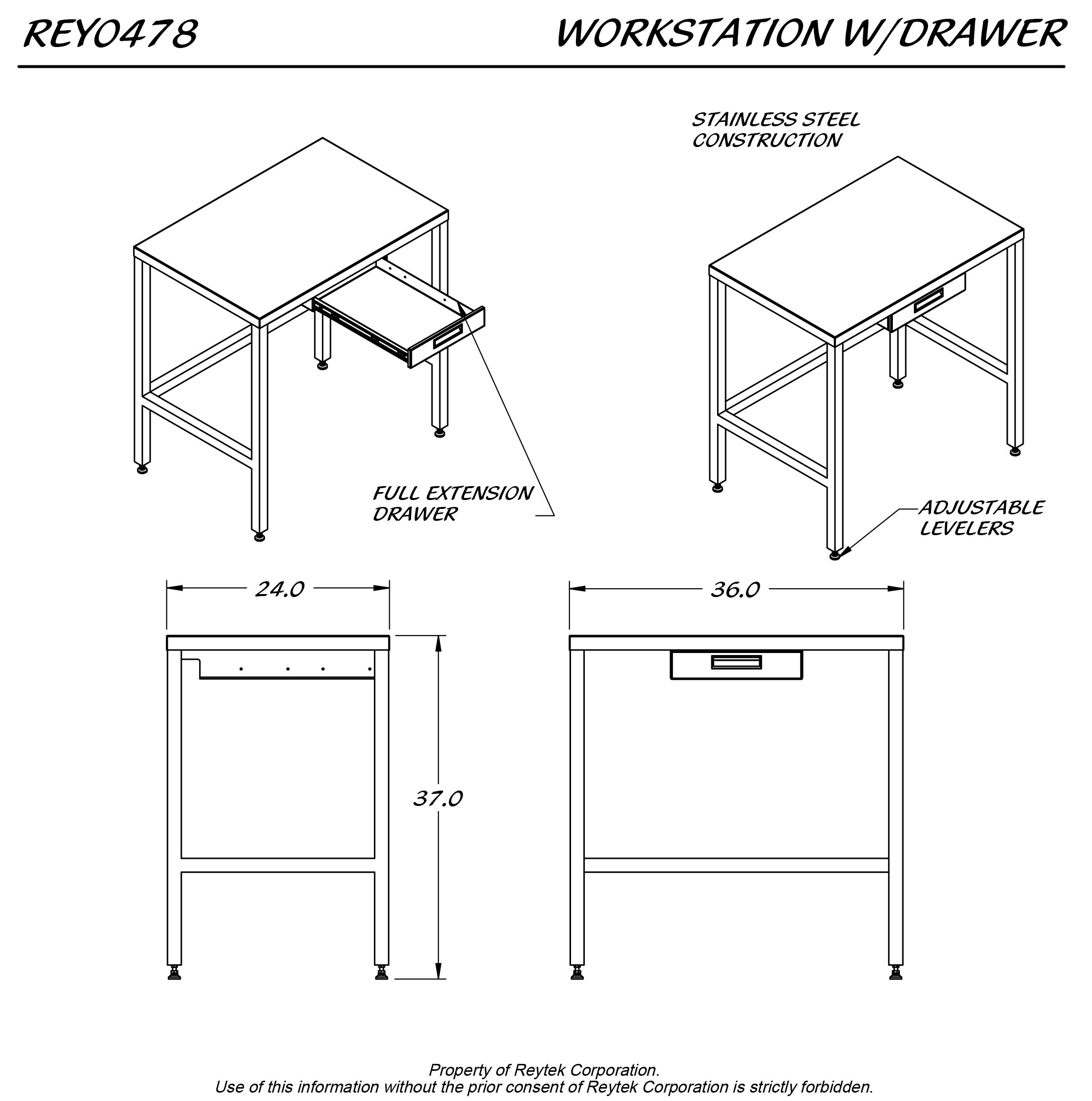 Workstation with Small Drawer REY0478 - Image 2