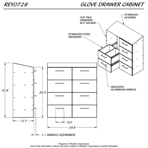 Glove Drawer Cabinet REY0729 - Image 2