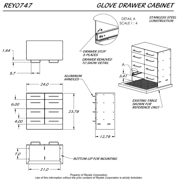 Glove Drawer Cabinet REY0747 - Image 2
