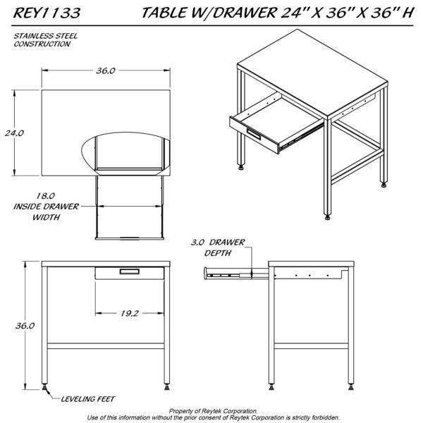 Workstation with Drawer REY1133 - Image 2