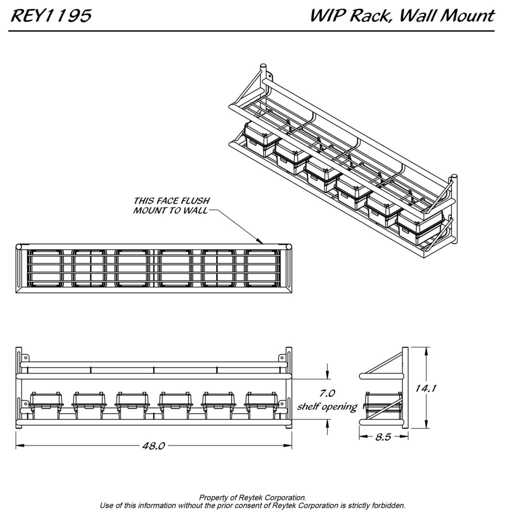 Wip Racks WIP Rack Wall Mount REY1195 | Reytek