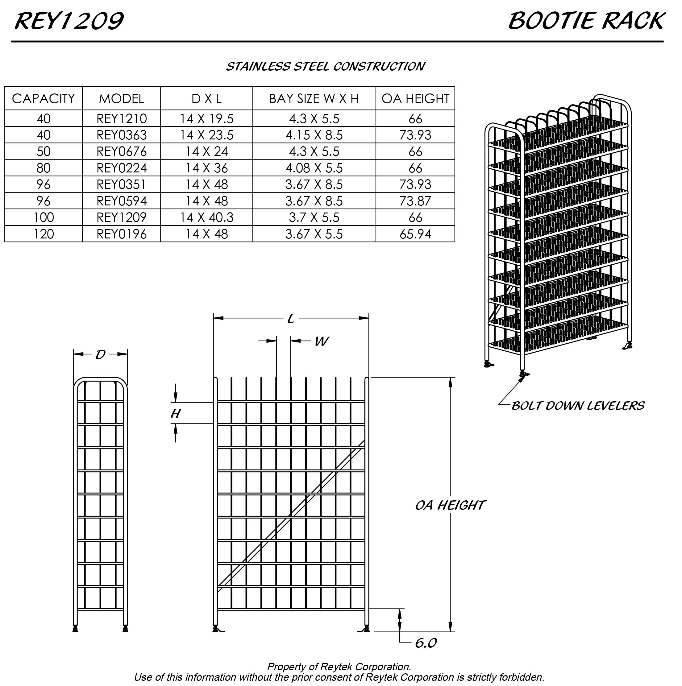 Bootie Rack 100 Count REY1209 - Image 2