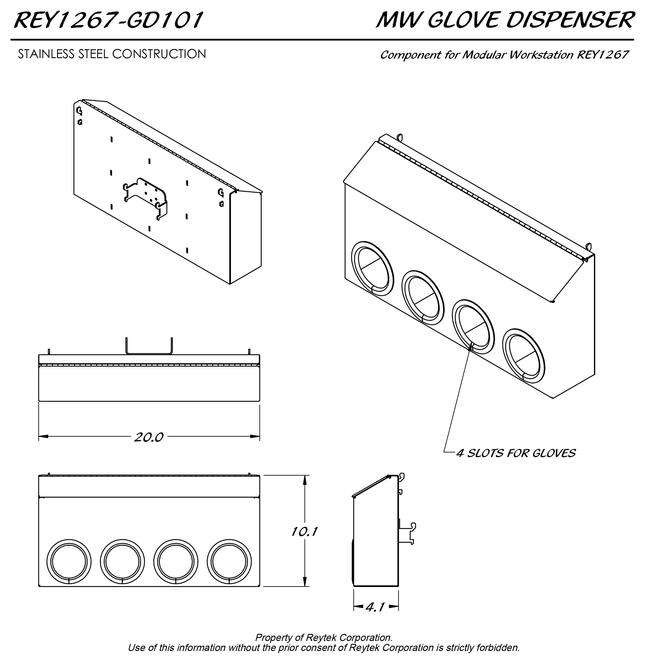 Modular Glove Dispenser REY1267-GD - Image 2