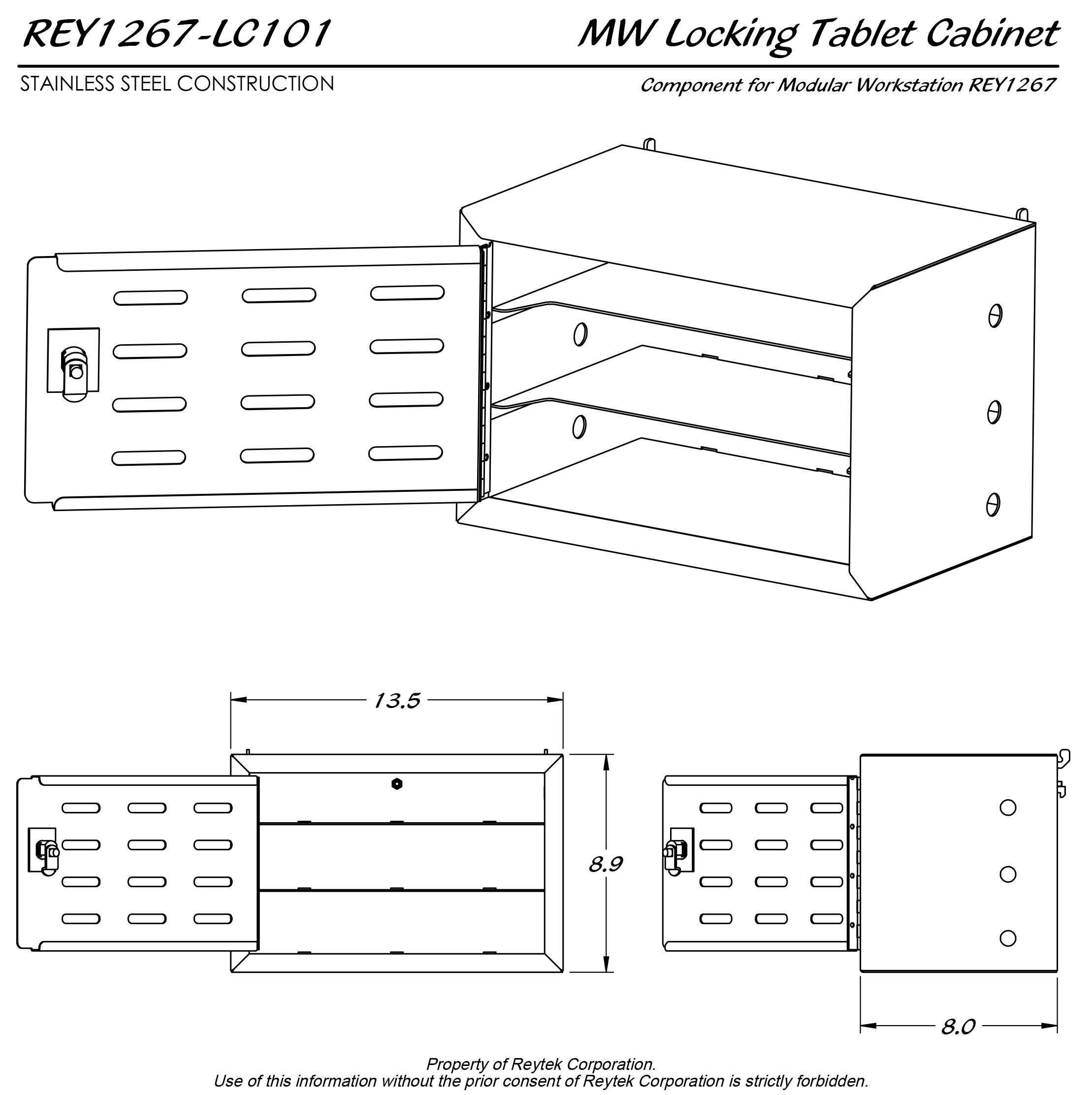 Modular Locking Tablet Cabinet REY1267-LC - Image 2
