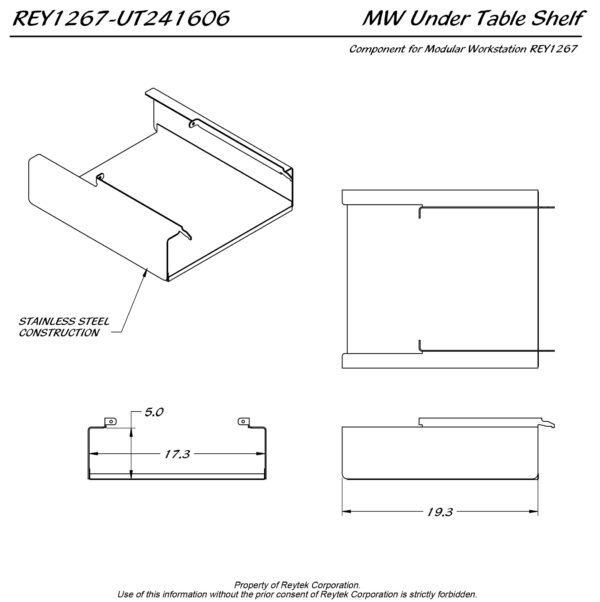 Modular Under Table Shelf REY1267-UT - Image 2