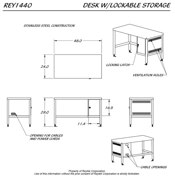Desk w/Lockable Storage REY1440 - Image 2