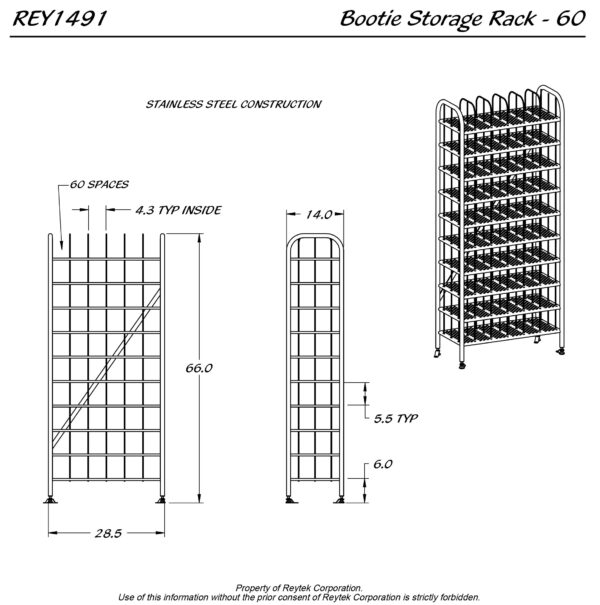 Bootie Rack - 60 REY1491 - 28.5 x 14 x 66 - Image 2