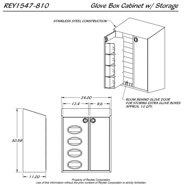 Glove Box Cabinet w/ Storage REY1547-810 - Image 2