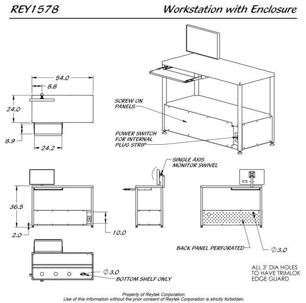 Workstation with Enclosure REY1578 - Image 2