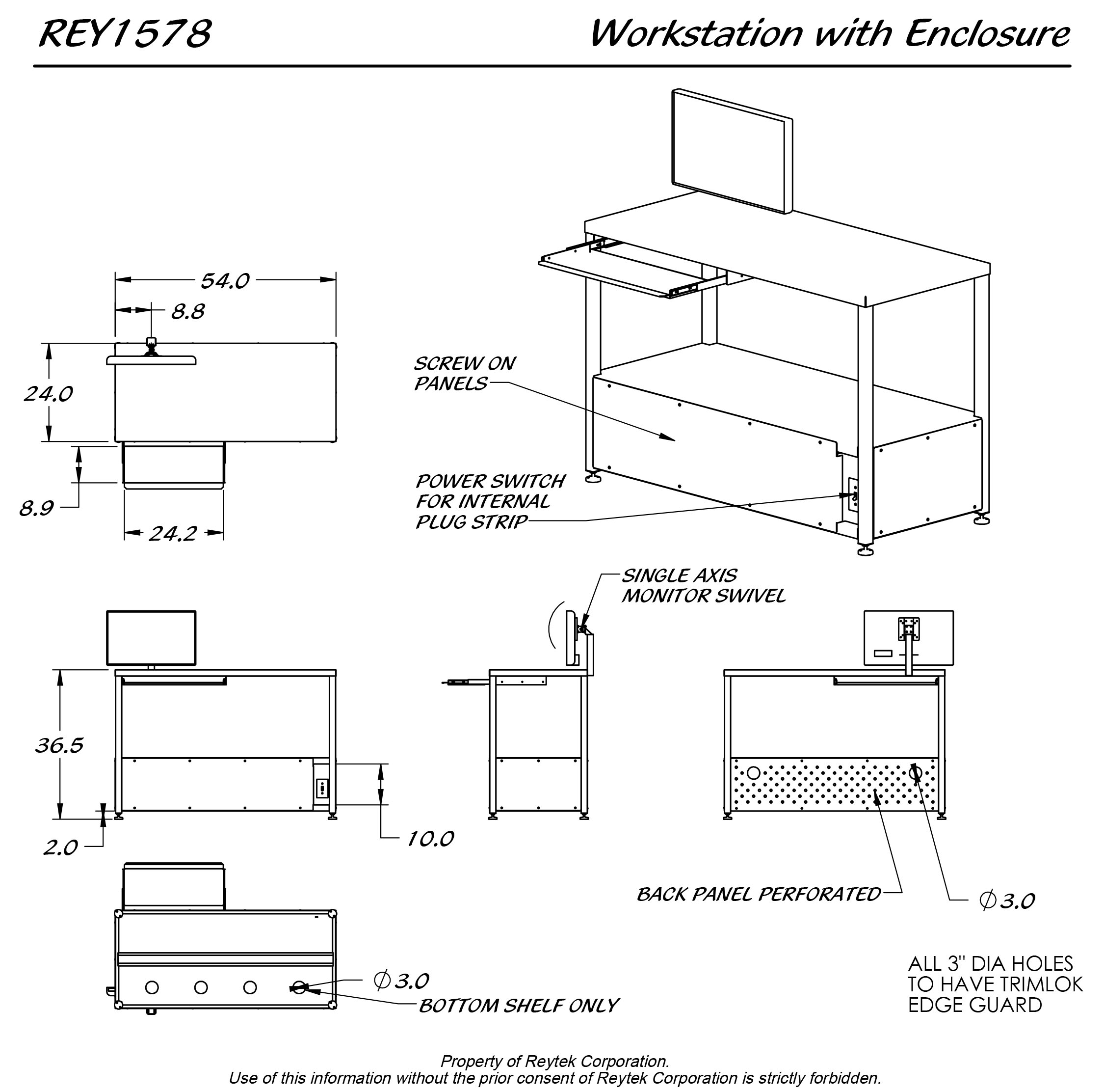 Workstation with Enclosure REY1578 - Image 2