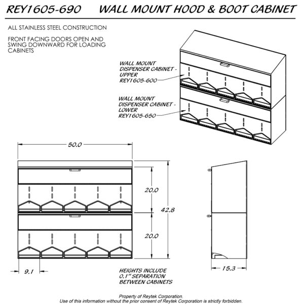 Wall Mount Hood & Boot Cabinet REY1605 - Image 2