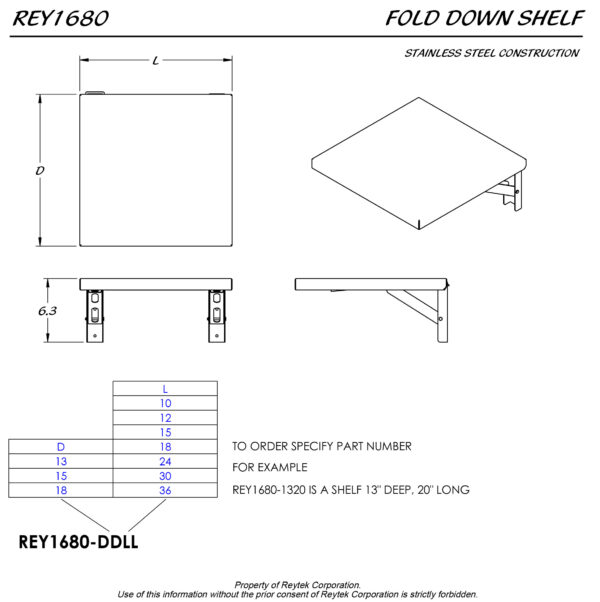 Fold Down Shelf REY1680 - Image 2