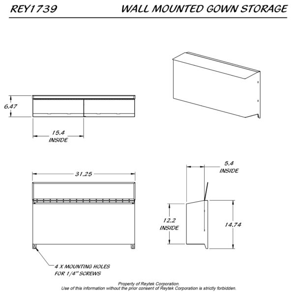 Wall Mounted Gown Storage REY1739 - Image 2