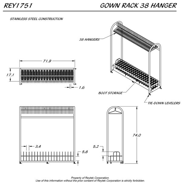 Gown Rack 38 Hanger REY1751 - Image 2