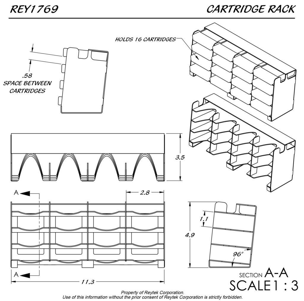 Custom Cartridge Rack REY1769 | Reytek