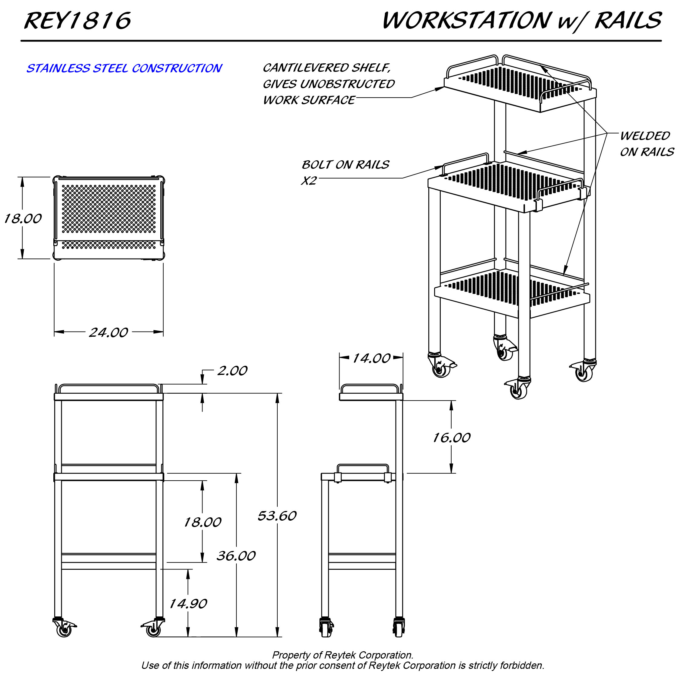 Workstation w/ Rails REY1816 - Image 2
