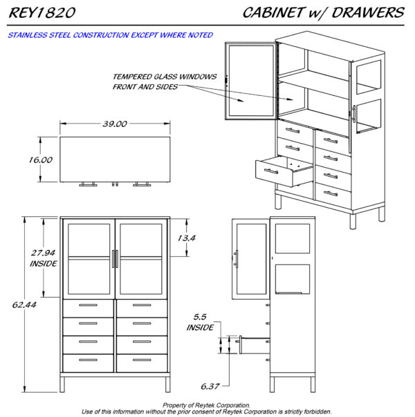 Cabinet w/ Drawers REY1820 - Image 2