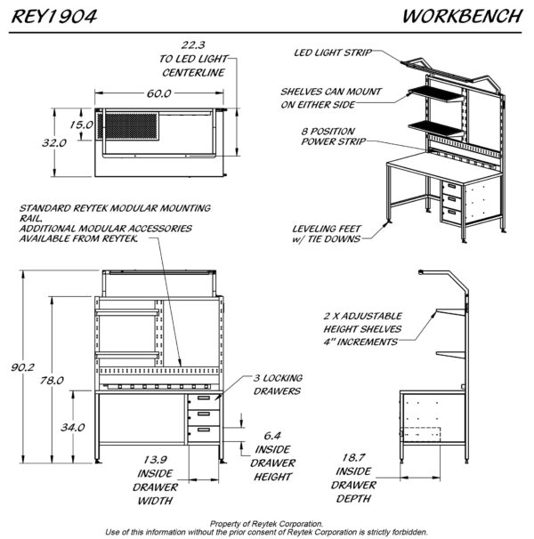Workbench w/ Light REY1904 - Image 2