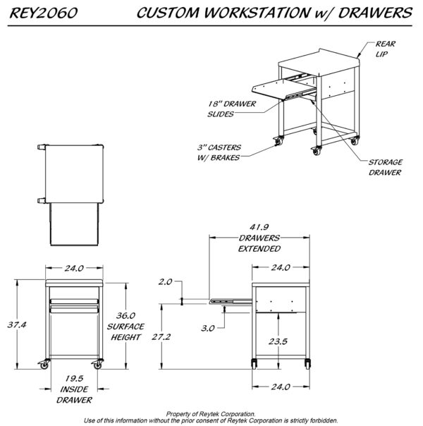 Workstation with Drawers REY2060 - Image 2