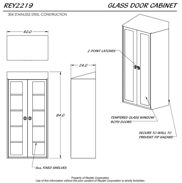 Glass Door Cabinet REY2219 - Image 2