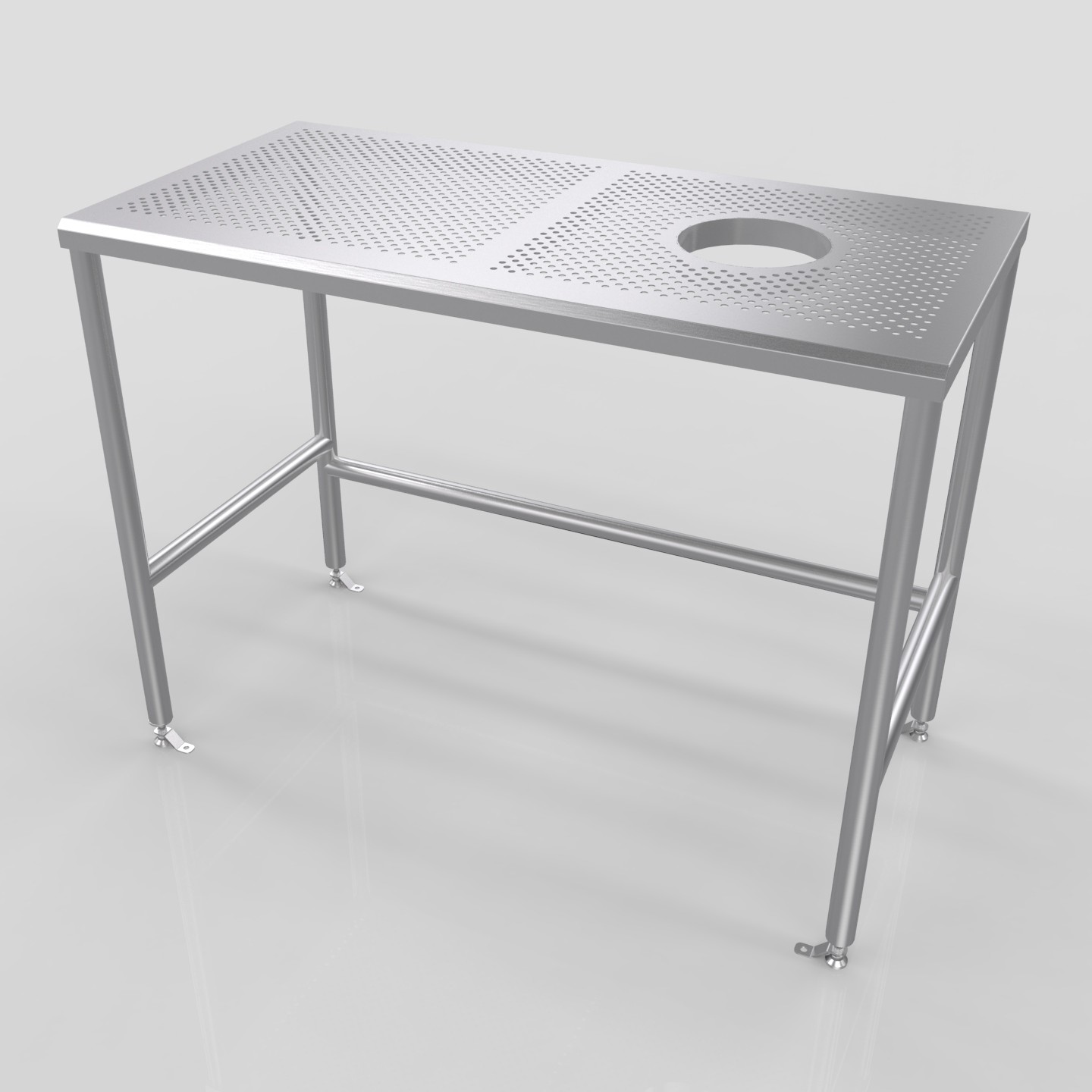 Wipe Down Table Perf with Trash Hole|