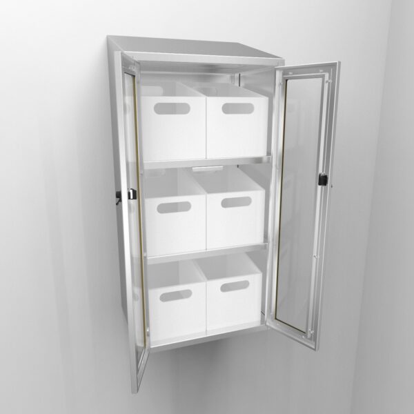 Glass Door Cabinet w/ Bins REY1925 - Image 2