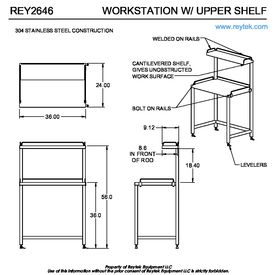 Workstation with Upper Shelf REY2646 - Image 2