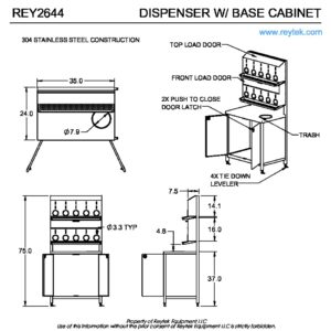 Dispenser with Base Cabinet REY2644 - Image 3