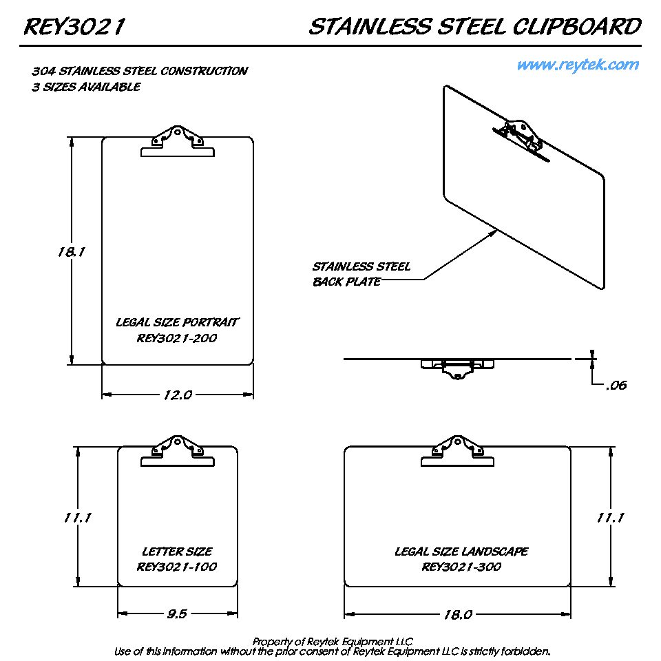 Stainless Steel Clipboard REY3021 - Image 4
