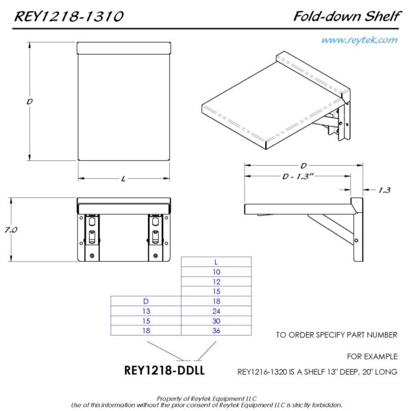 Fold Down Shelf REY1218 - Image 2