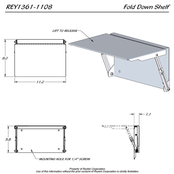 Fold Down Shelf REY1361-1108 (Buy Now) - Image 4